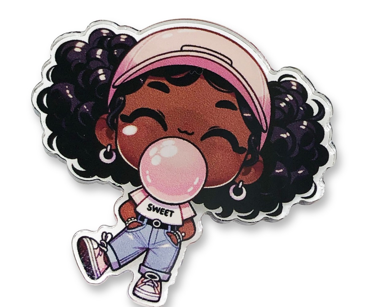 Bubbly Nia Acrylic Pin