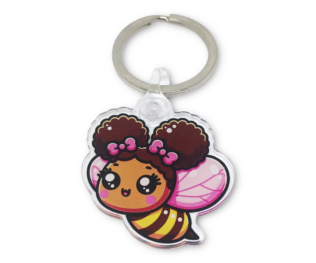 Buzzy Bella Bee Acrylic Keychain