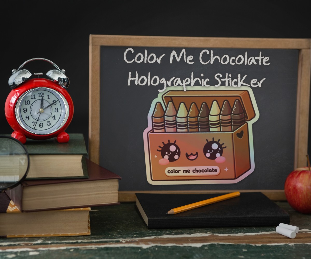 Color Me Chocolate Holographic Sticker